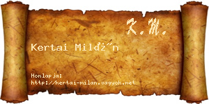 Kertai Milán névjegykártya