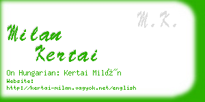 milan kertai business card